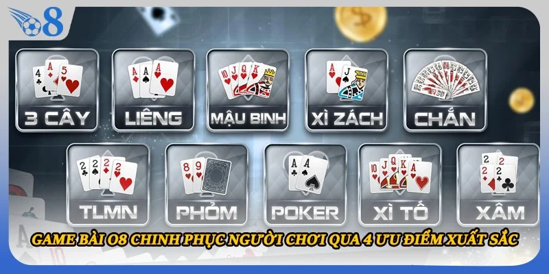 Game bài O8 chinh phục người chơi qua 4 ưu điểm xuất sắc